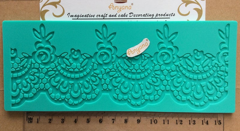 Anyana set of 3 sugar edible cake silicone fondant impression lace mat cake decorating mold gum paste cupcake topper tool icing candy imprint baking moulds sugarcraft trimming grape vine Scalloped - Image 5